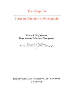 Counterparts: Form and Emotion in Photographs