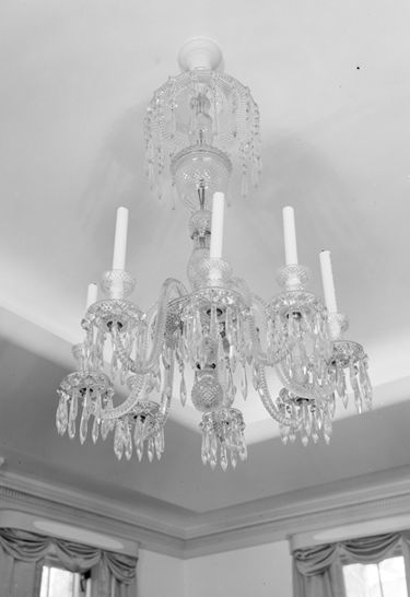 The chandelier as it appears installed in the Benkard Room.