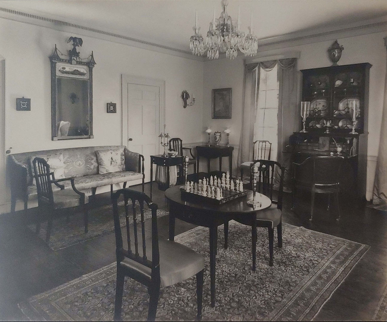 Interior of Bertha King Benkard's Oyster Bay home.