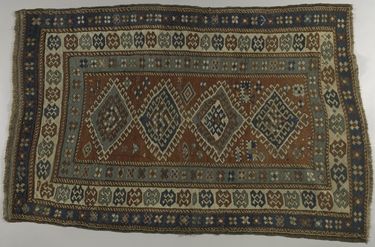 Photograph of a mid-century Russian rug woven out of wool