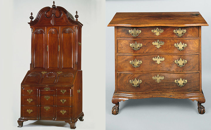 A Queen Anne and Chippendale-style dresser and chest