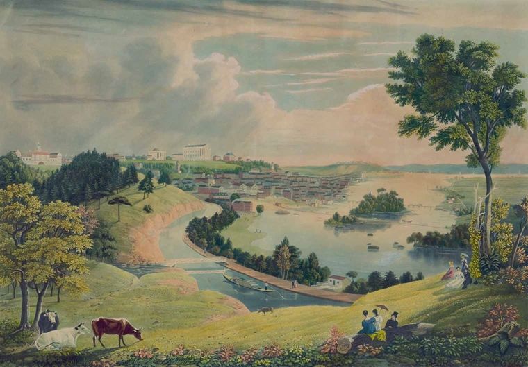 A landscape painting of Richmond in 1834