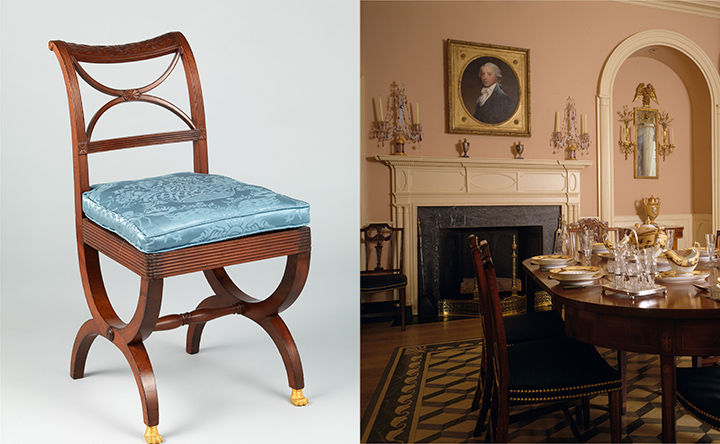A chair and a period room side by side featured in a Timeline of Art History essay.