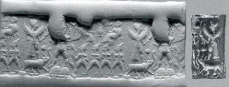 Cylinder seal, ca. 1720–1650 B.C. Syria (68.57.1)