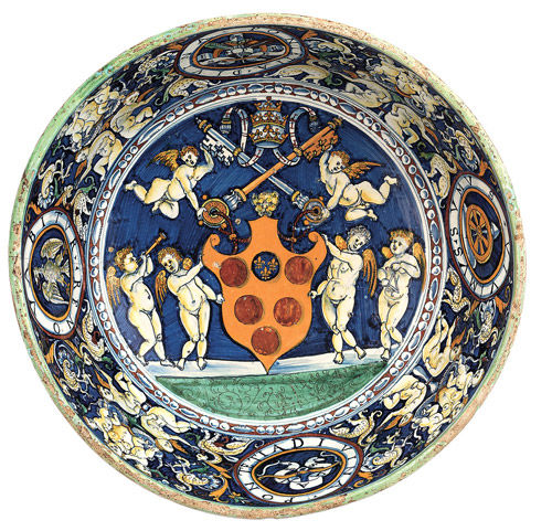 Bowl with the Arms and Devices of Pope Leo X and of Families Allied by Marriage with the Medici