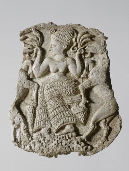 Pyxis lid with Mistress of Animals