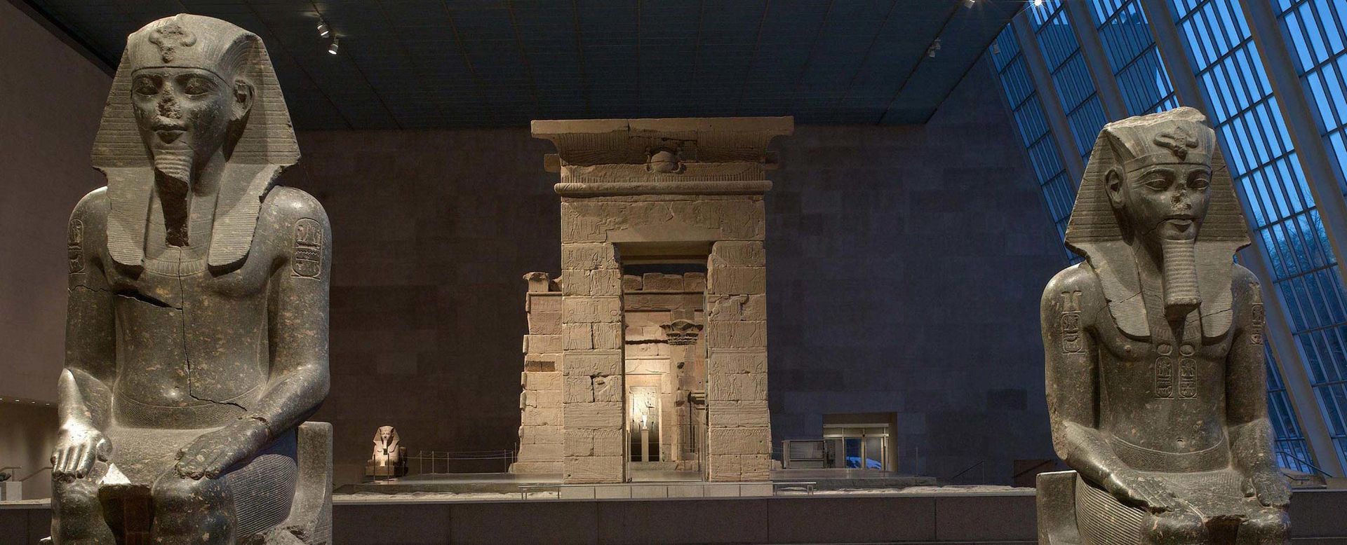 View of The Temple of Dendur at dusk