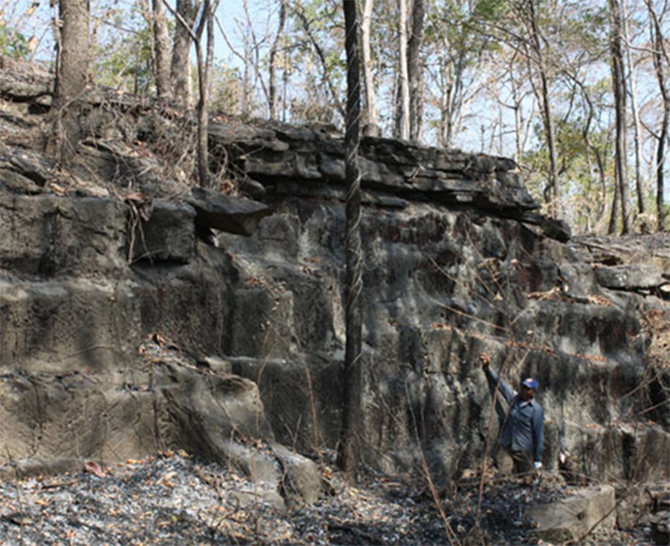 A section of the extensive quarry of Thmâ Anlong in Siem Reap province.