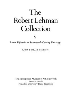 The Robert Lehman Collection. Vol. 5, Italian Fifteenth- to  Seventeenth-Century Drawings - MetPublications - The Metropolitan Museum of  Art