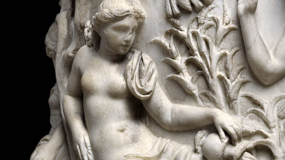 Detail showing the nymph who is the source of the spring