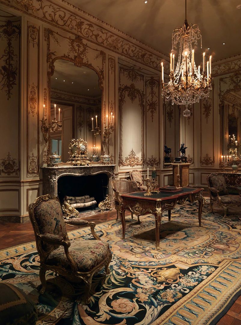 Boiserie from the Hôtel de Varengeville, ca. 1736–52, with later additions. French, Paris. Carved, painted, and gilded oak; H. 18 ft. 3-3/4 in. (5.58 m), W. 23 ft. 2-1/2 in. (7.07 m), L. 40 ft. 6-1/2 in. (12.36 m). The Metropolitan Museum of Art, New York, Purchase, Mr. and Mrs. Charles Wrightsman Gift, 1963 (63.228.1)