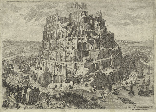 The Tower of Babel, Anton Joseph von Prenner, 1683-1761. Etching. The Metropolitan Museum of Art, New York, Gift of Mrs. Algernon S. Sullivan, 1919 (19.56.90)