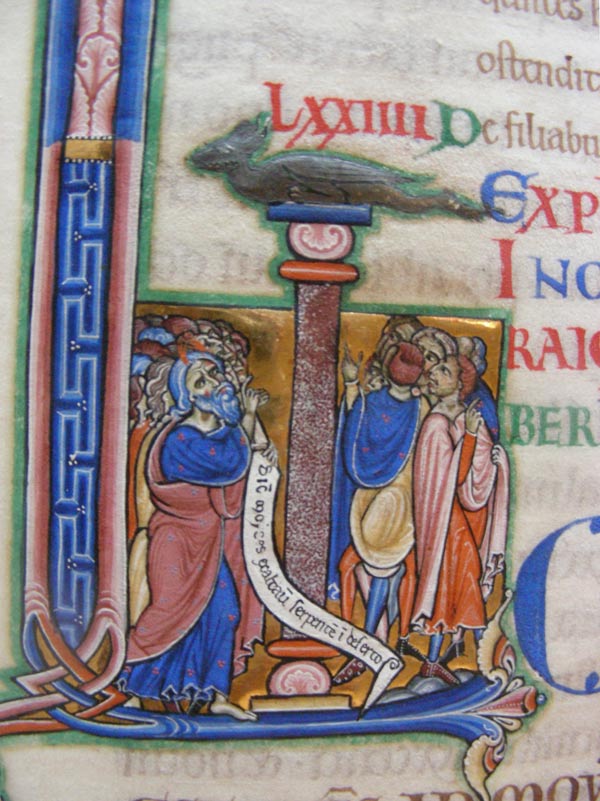 Fol. 44. Numbers, L, Moses and the Brazen Serpent