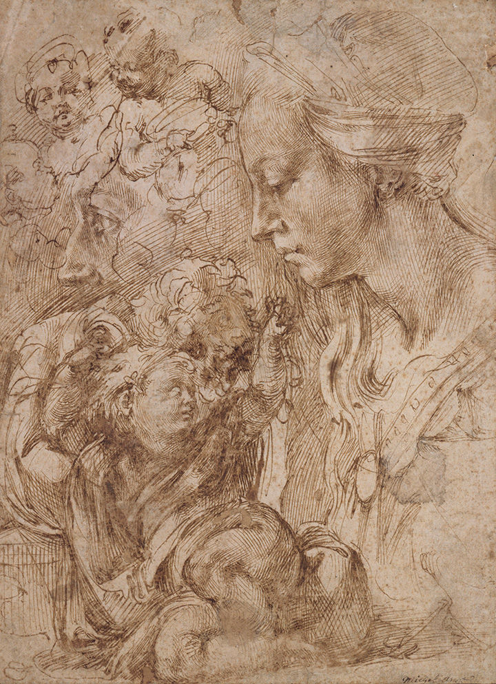 'Sketches for a Virgin and Child' by Michelangelo