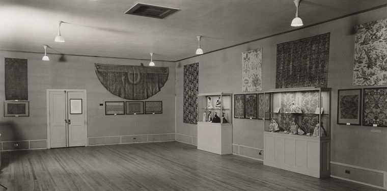 Archival photograph from  "European Textiles and Costume Figures," at the School of Industrial Arts, 257 West 40th Street, Manhattan, 1935