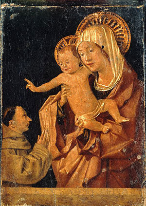 Madonna and Child, with a Praying Franciscan Donor
