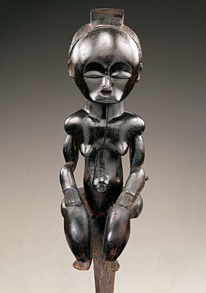 Sculptural Element from a Reliquary Ensemble: Seated Female (The Pahouin or Black Venus)