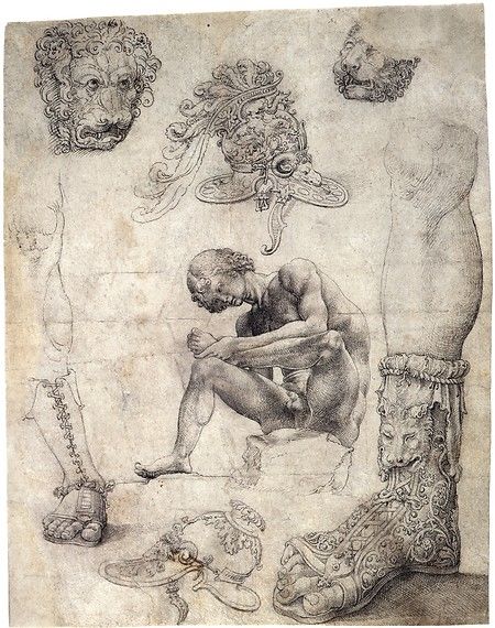 Sheet with a Study after the "Spinario" and Other Sculptures