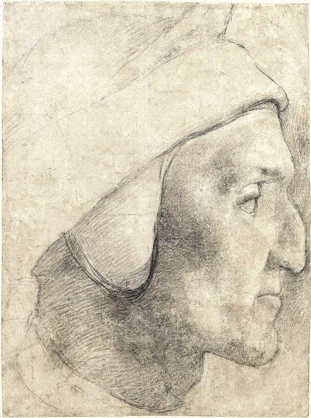 Head of Dante in Profile Facing Right and Wearing a Cap