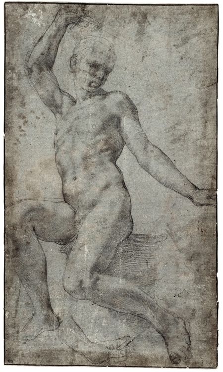 Seated Male Nude Youth