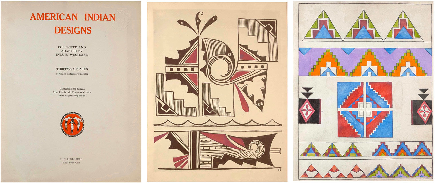 Abstract Native American designs in color