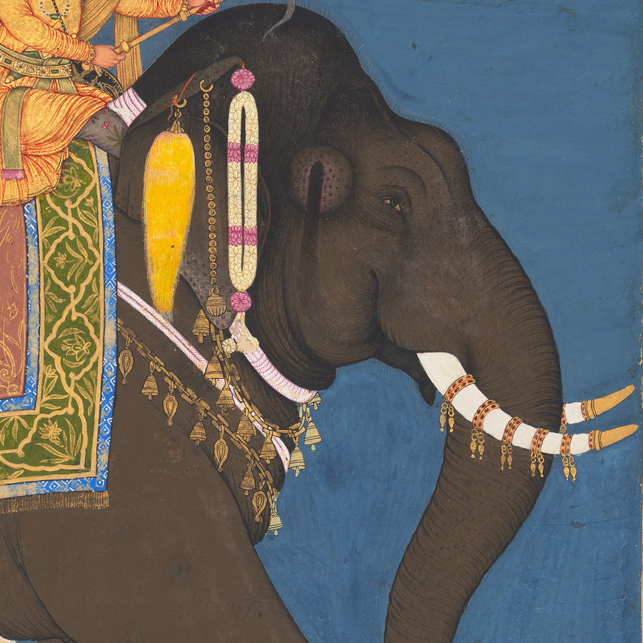 Traditional Indian Paining of gray elephtant.