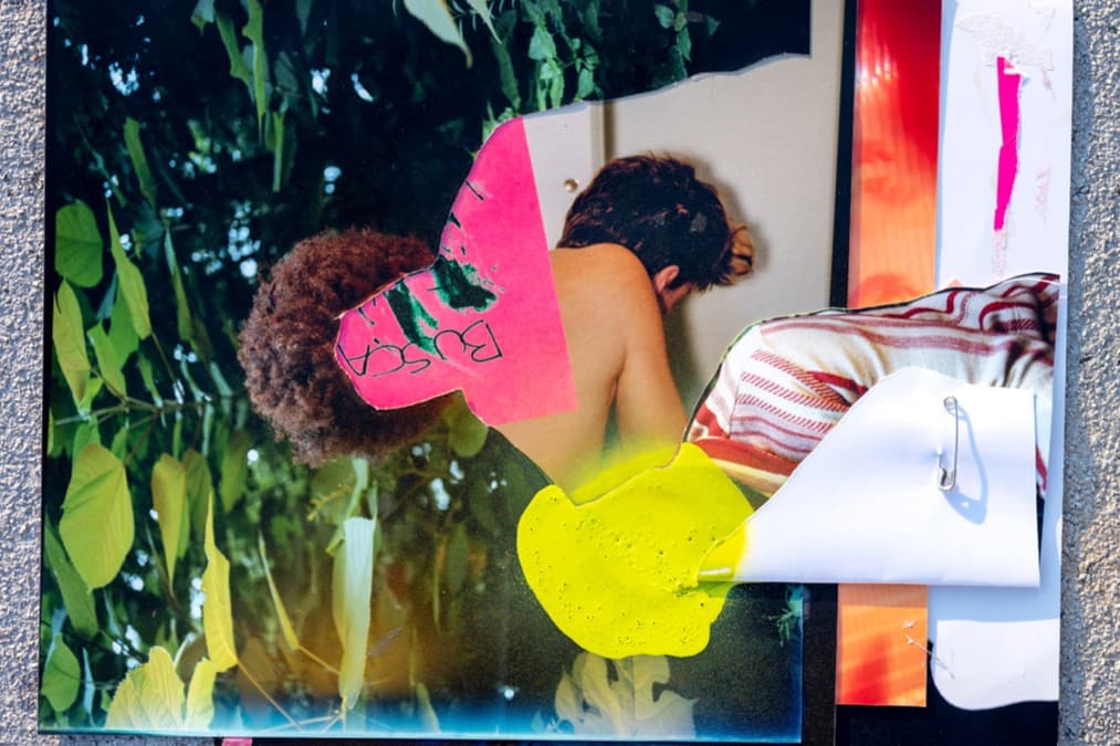 collage showing mixed media and photographs