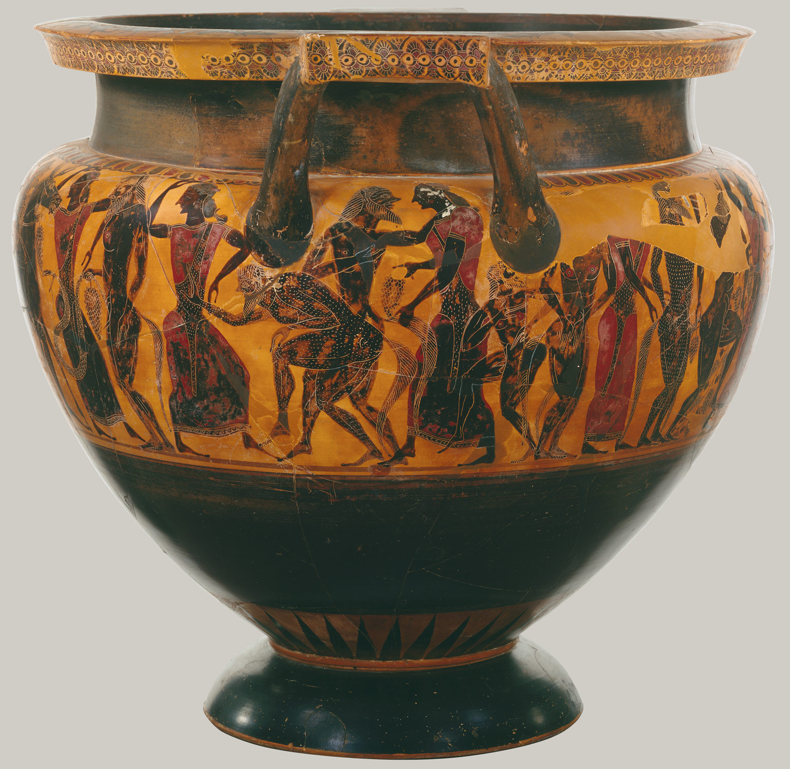Terracotta column-krater (bowl for mixing wine and water ...